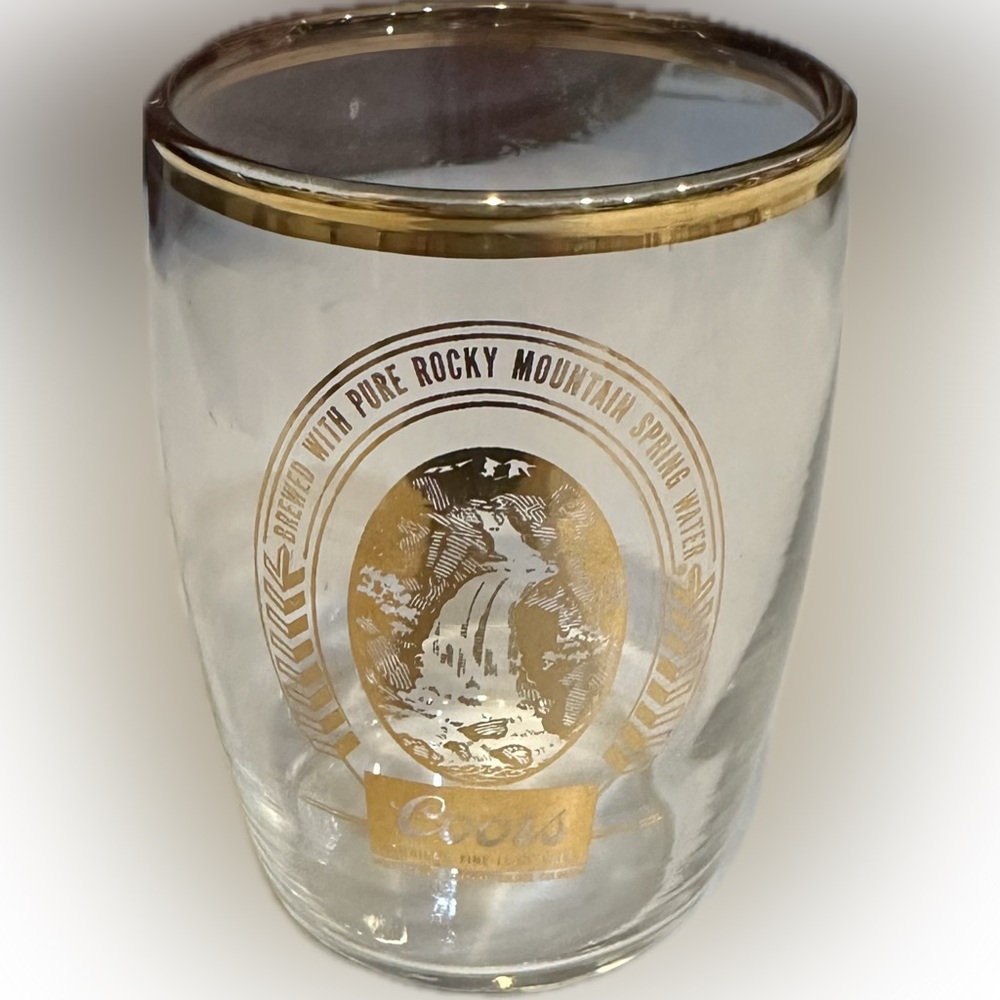 VTG COORS BARREL TASTING 6OZ GOLD LABELED COLLECTIBLE GLASS SHOT CHASER SAMPLER